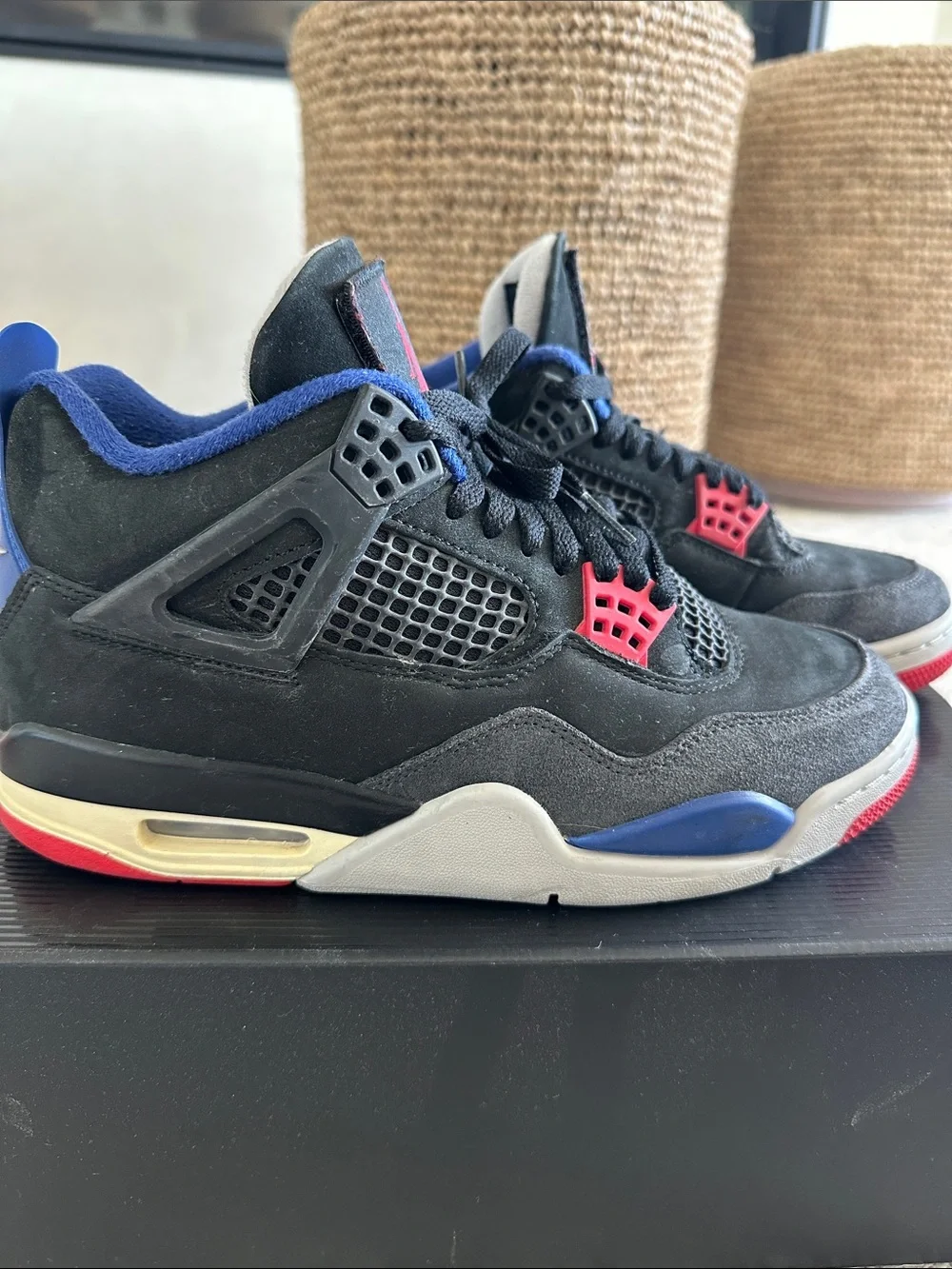 Air Jordan 4 Retro black fire red deep royal blue